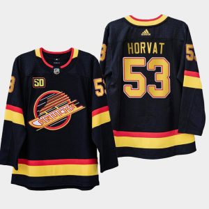 Herren Vancouver Canucks Eishockey Trikot Bo Horvat #53 50th Anniversary Schwarz 1989 Flying Skate